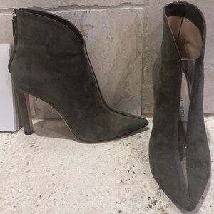 Jimmy Choo Bowie Olive Suede Bootie size 37.5